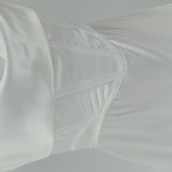 NEW Zara Satin Mini Dress White M wedding party cocktail preppy sexy victorian - Picture 6 of 9